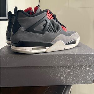 Jordan Men’s Grey and Red Retro Sneakers